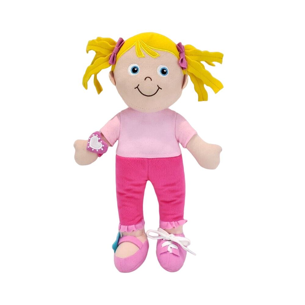Kidoozie Dress Me Emily Plush Doll Kids Dressing Skills 15" Pink Blonde Kids Toy